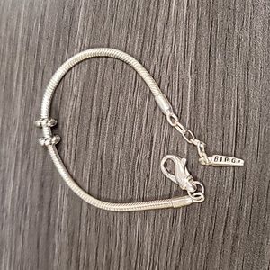 Carlo Biagi 925 Sterling Silver Charm Bracelet w/2 stoppers
